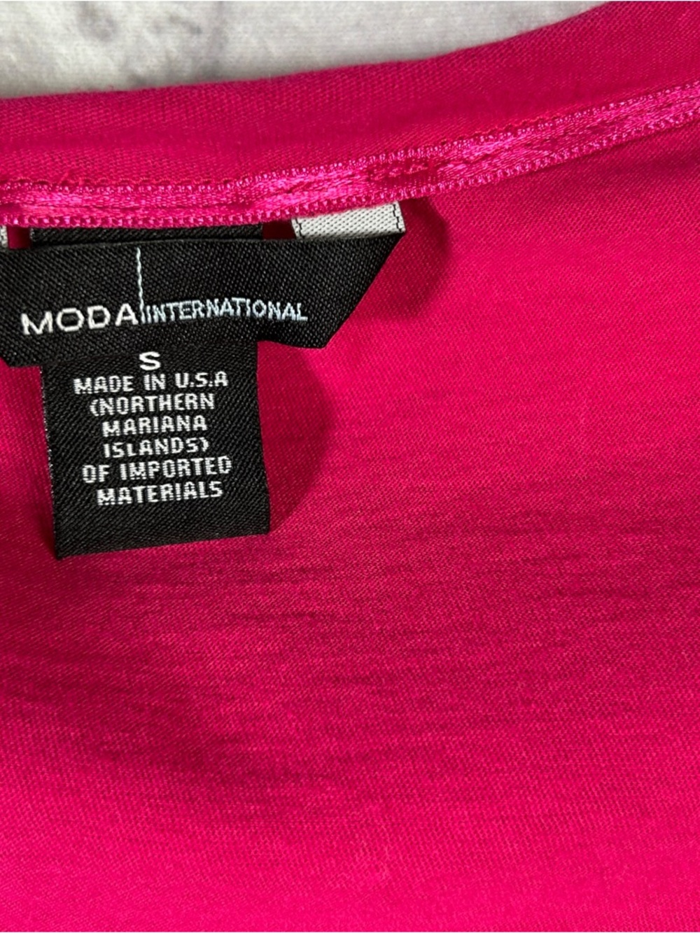 Moda‎ International in Hot Fuchsia Tie-Front  Crop Top - (White is SOLD) - Picture 3 of 9